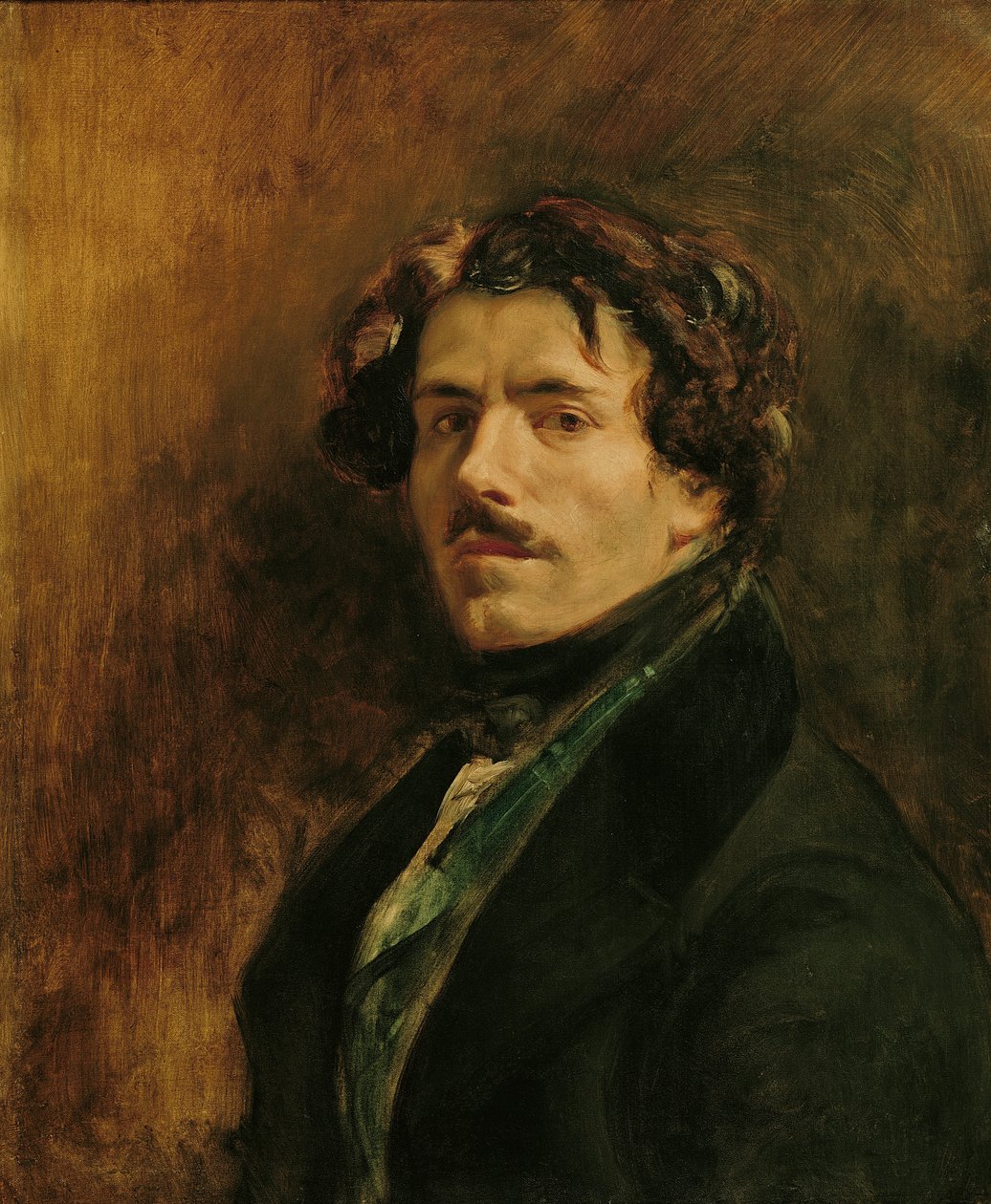 Självporträtt, ca 1837 (olja på duk) av Ferdinand Victor Eugene Delacroix
