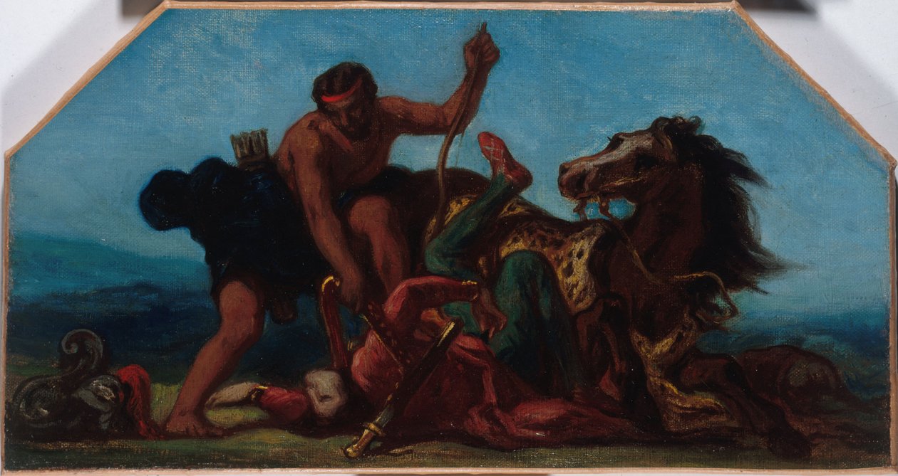 Skiss till Salon de la Paix i Paris stadshus: Herkules besegrar Hippolyta, amasonernas drottning, mellan 1849 och 1852 (olja på duk) av Ferdinand Victor Eugene Delacroix