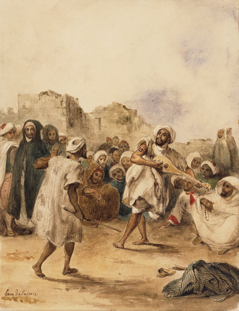 Promenerande spelare, 1833 av Ferdinand Victor Eugene Delacroix