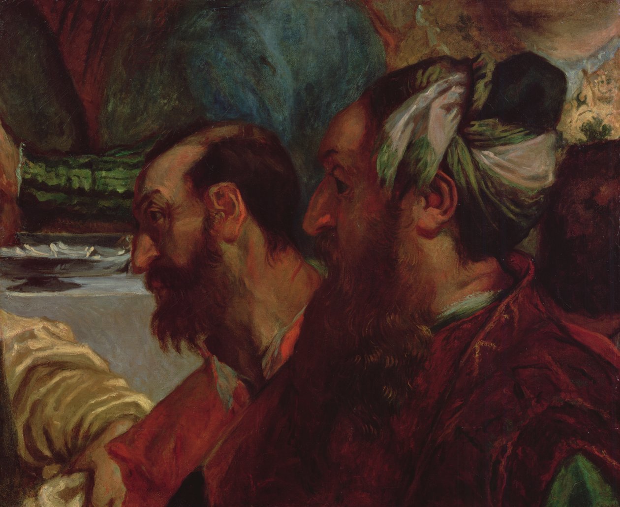 Studie av två huvuden (efter The Wedding at Cana av Veronese), 1820 av Ferdinand Victor Eugene Delacroix