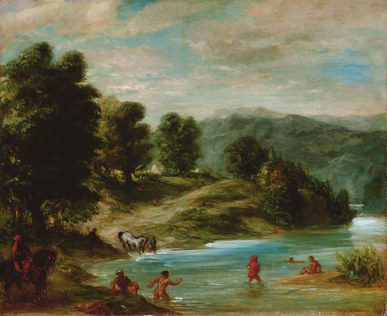 The Banks of the River Sebou, 1858 av Ferdinand Victor Eugene Delacroix