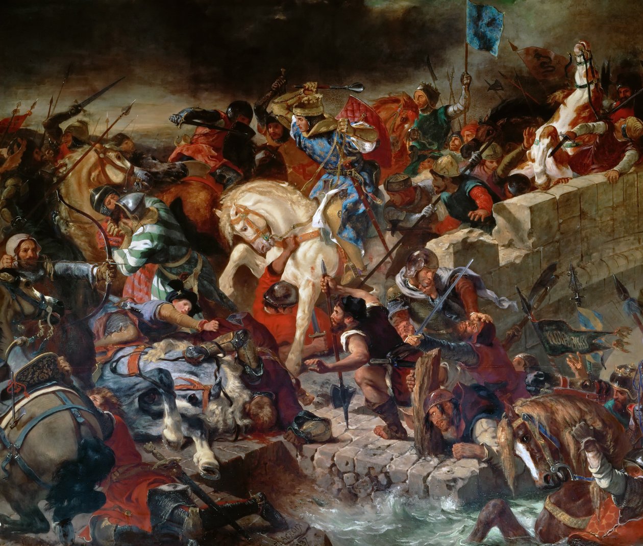 Slaget vid Taillebourg, 21 juli 1242 av Ferdinand Victor Eugene Delacroix