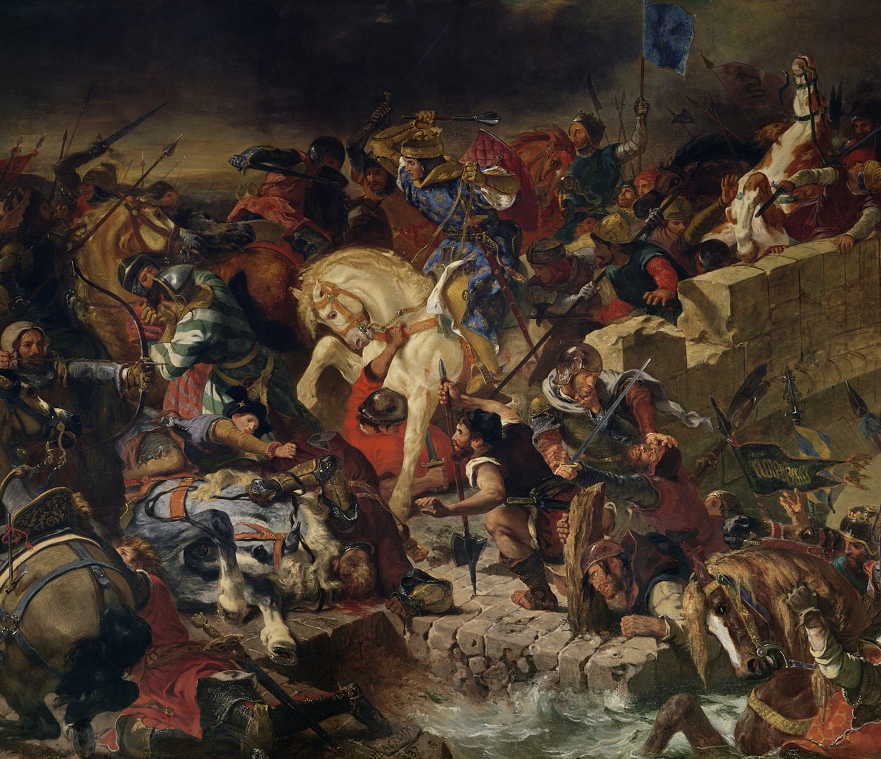 Slaget vid Taillebourg, 21 juli 1242 av Ferdinand Victor Eugene Delacroix