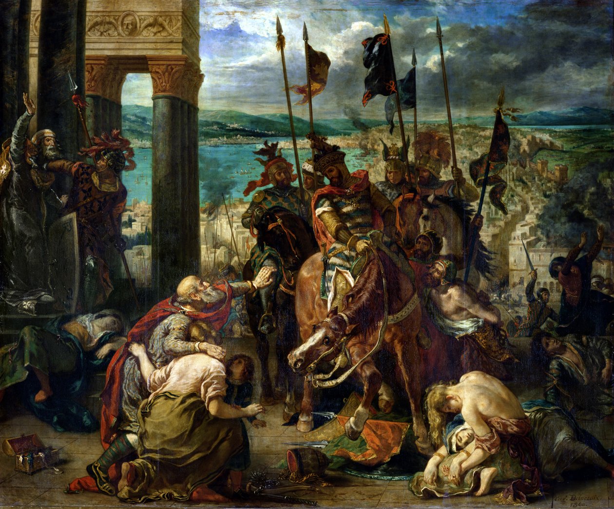 Korsfararnas intåg i Konstantinopel av Ferdinand Victor Eugene Delacroix