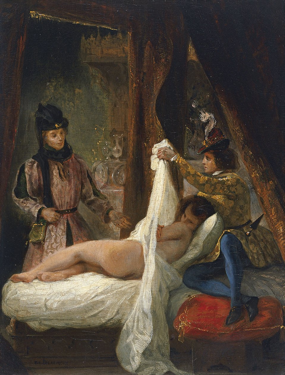 Hertigen av Orléans visar sin älskare, ca. 1826 av Ferdinand Victor Eugene Delacroix