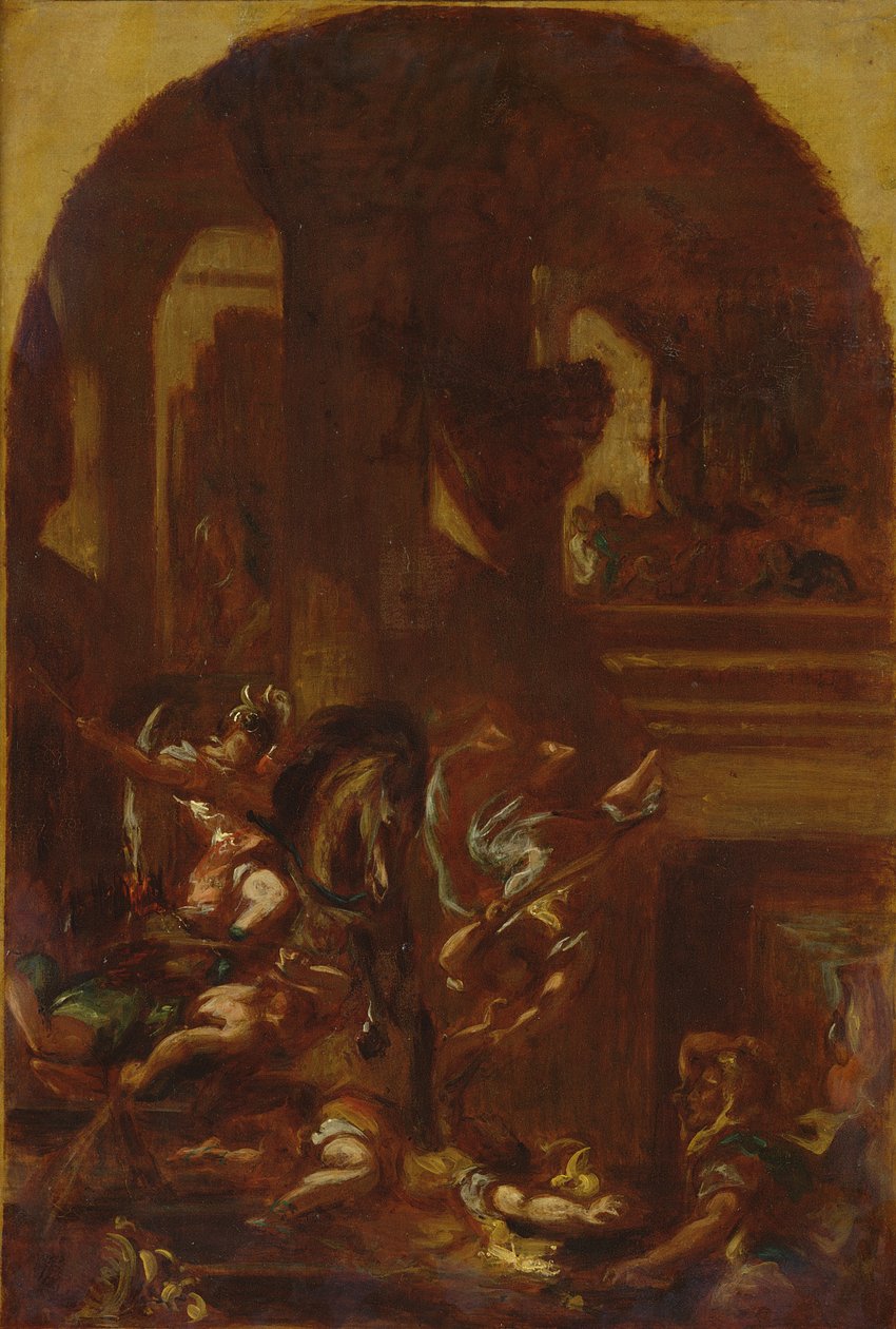 Utvisningen av Heliodorus från templet, c.1857 av Ferdinand Victor Eugene Delacroix