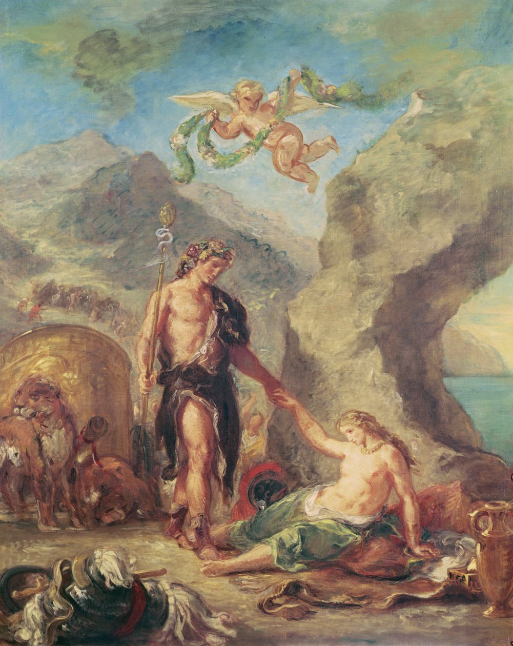 De fyra årstiderna. Höst: Bacchus och Ariadne, 1862 av Ferdinand Victor Eugene Delacroix