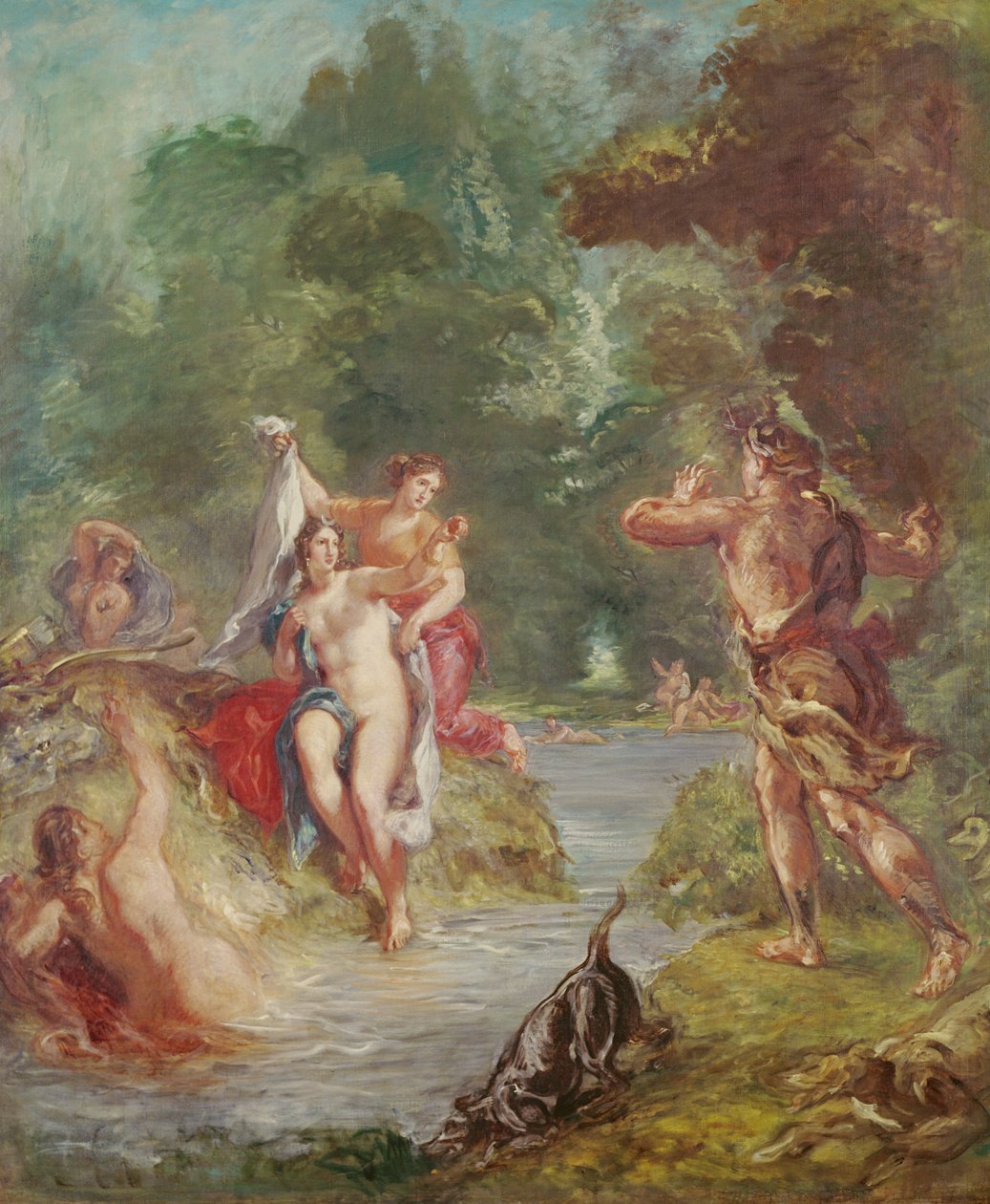 De fyra årstiderna, Sommar: Diana och Actaeon, 1862 av Ferdinand Victor Eugene Delacroix