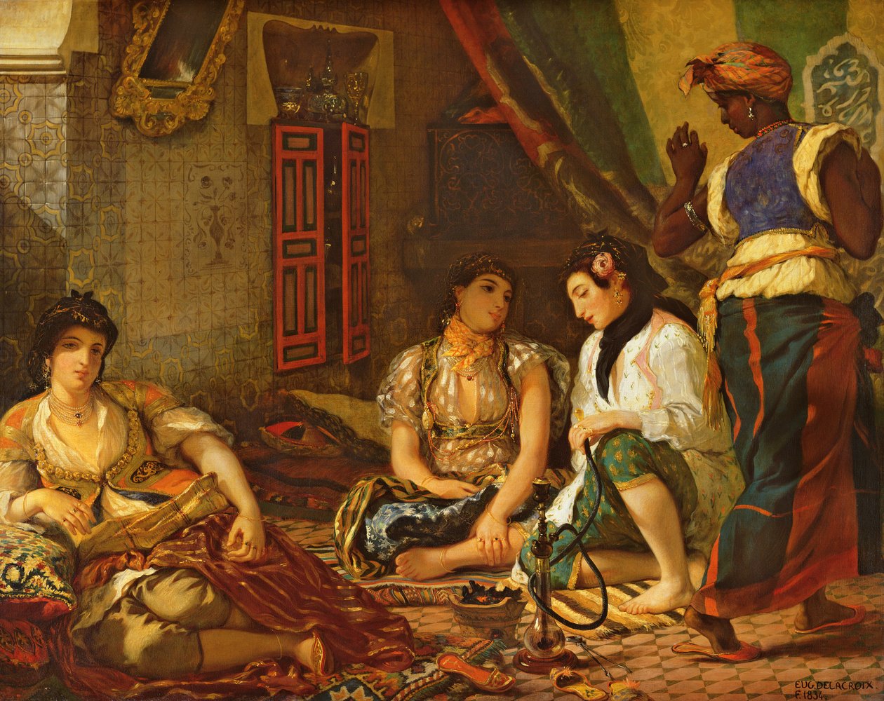 Kvinnorna i Alger i sin lägenhet av Ferdinand Victor Eugene Delacroix