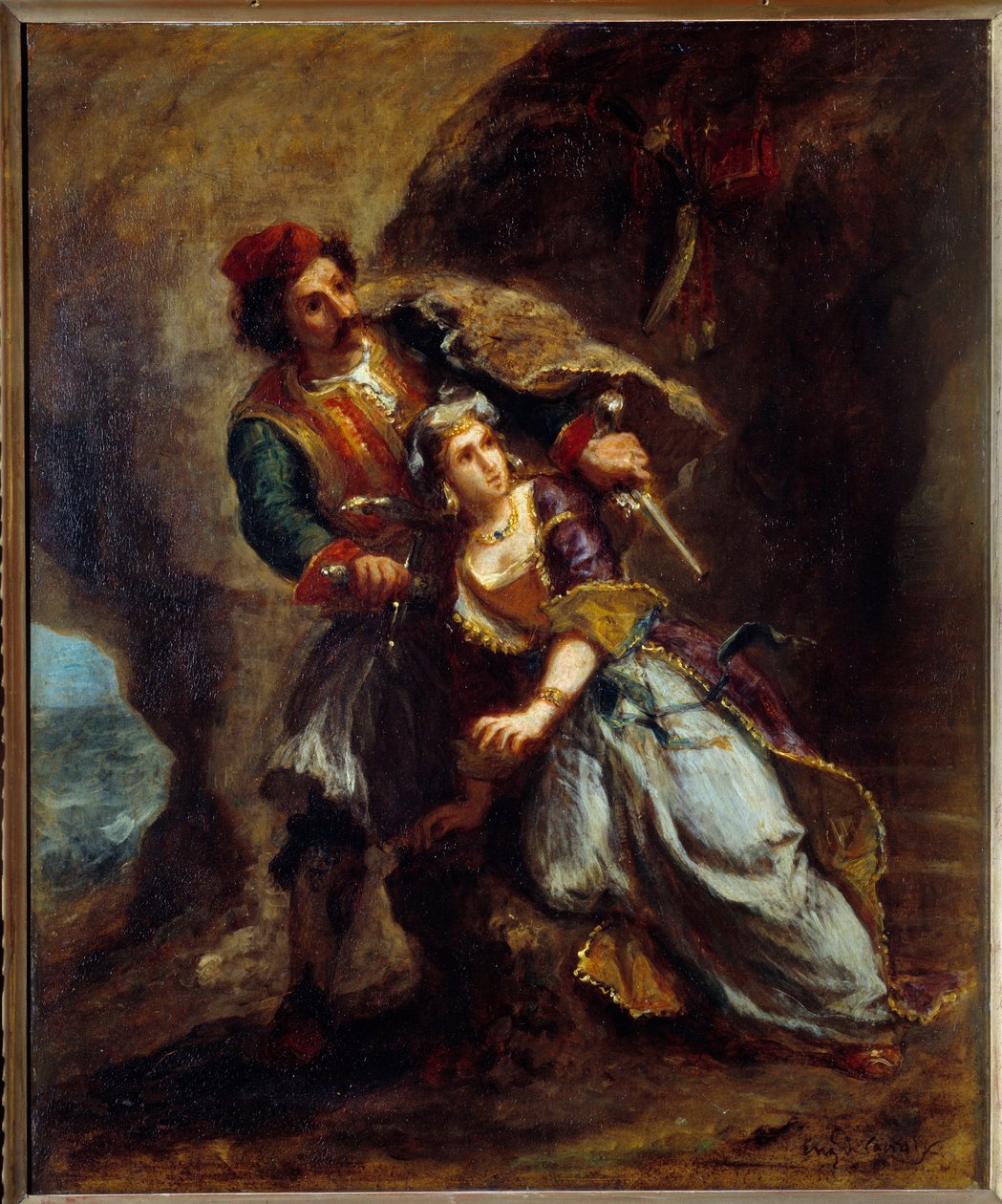 Abydos förlovning. Målning av Eugene Delacroix (1798-1863) av Ferdinand Victor Eugene Delacroix