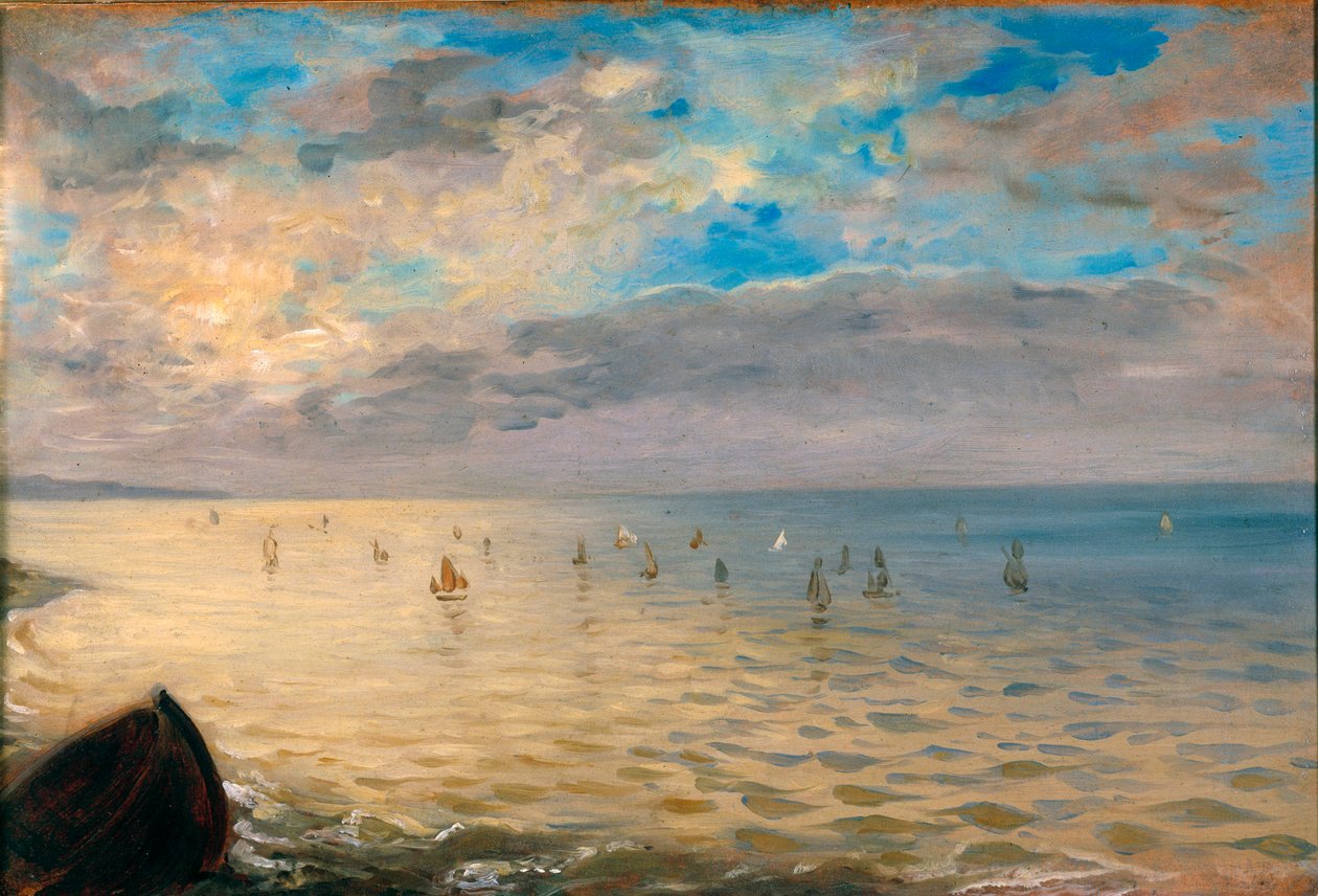 Havet sett från Dieppes höjder. Målning av Eugene Delacroix (1798-1863) av Ferdinand Victor Eugene Delacroix