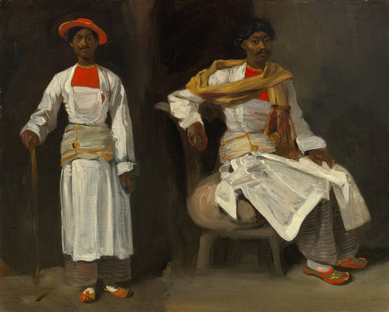 Två studier av en indian från Calcutta, ca. 1823-24 (olja på duk) av Ferdinand Victor Eugene Delacroix