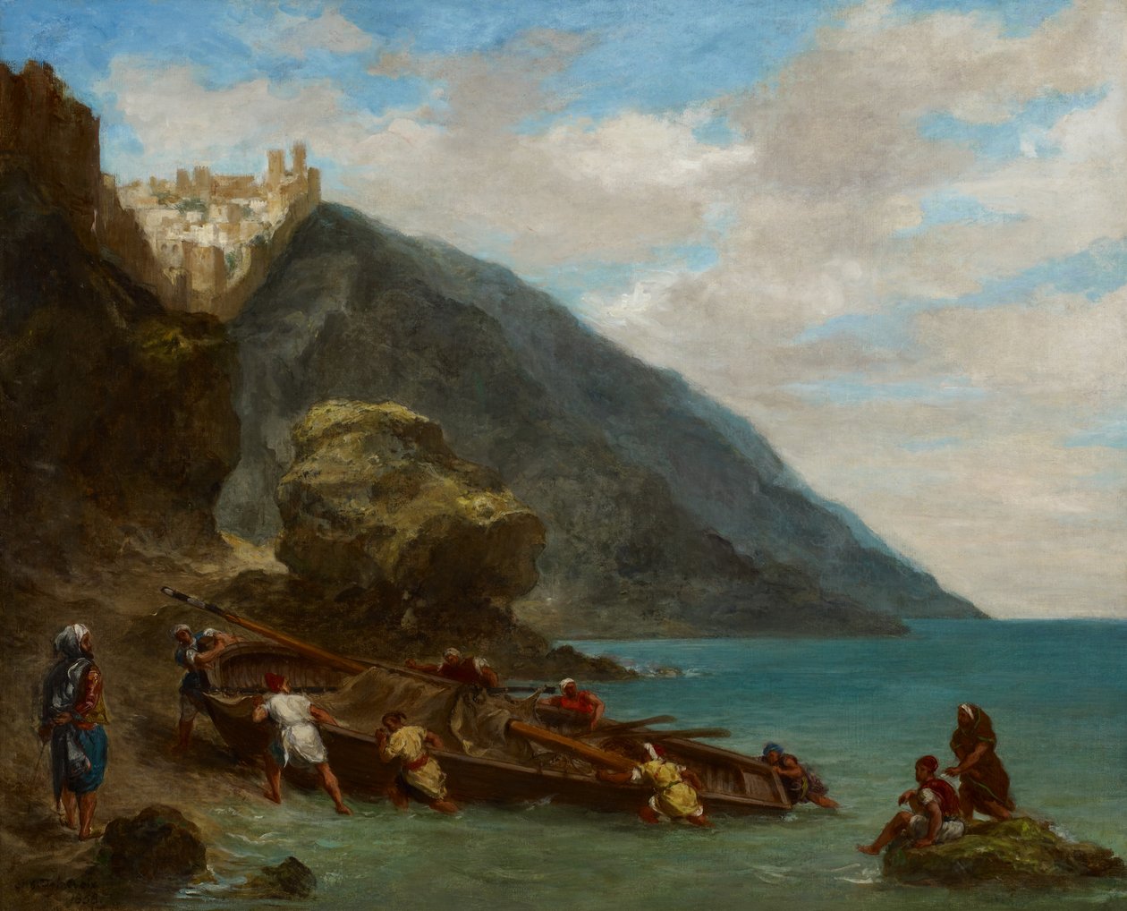 Utsikt över Tanger från stranden av Ferdinand Victor Eugene Delacroix