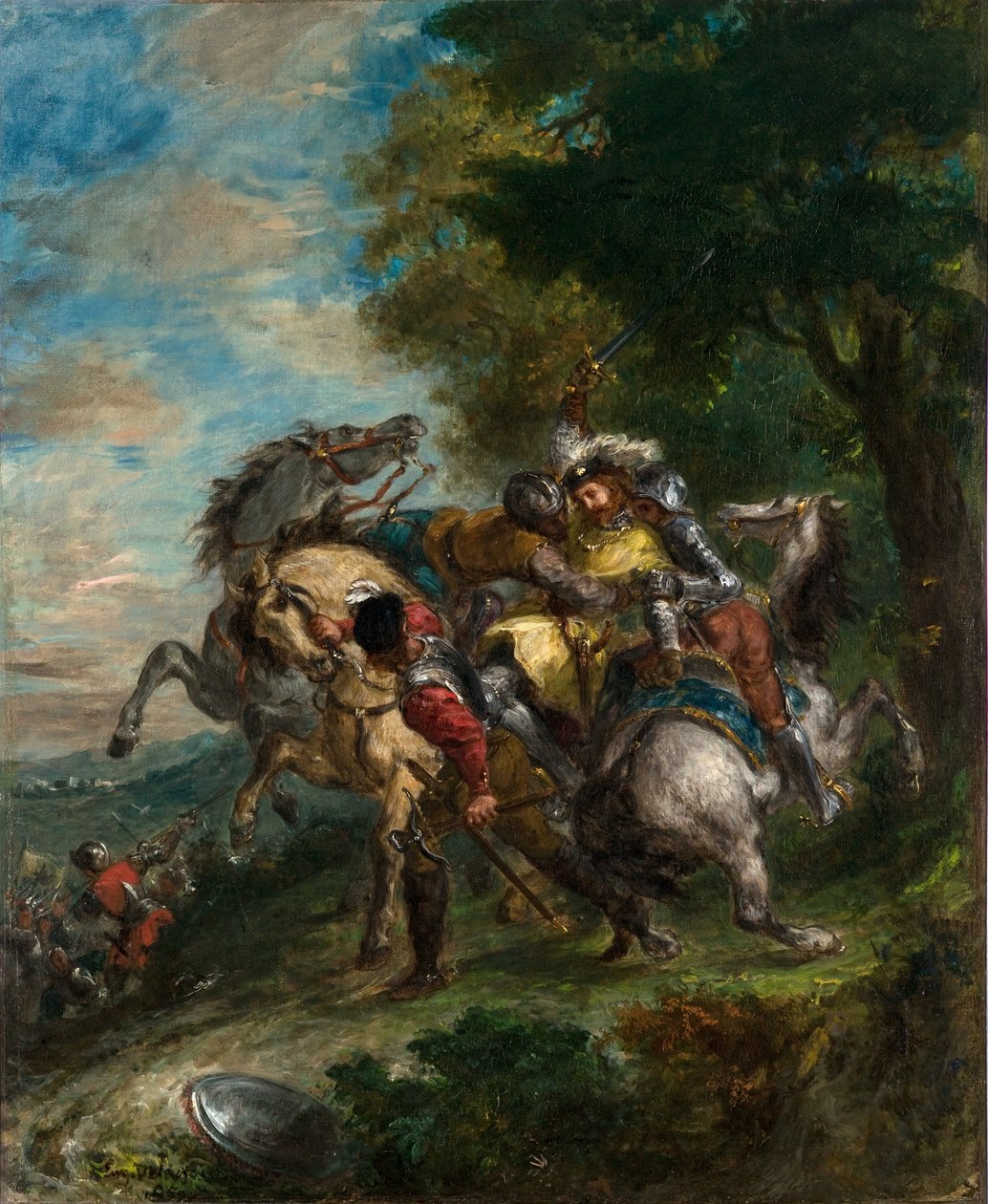 Weislingen tillfångatagen av Gotz män av Ferdinand Victor Eugene Delacroix