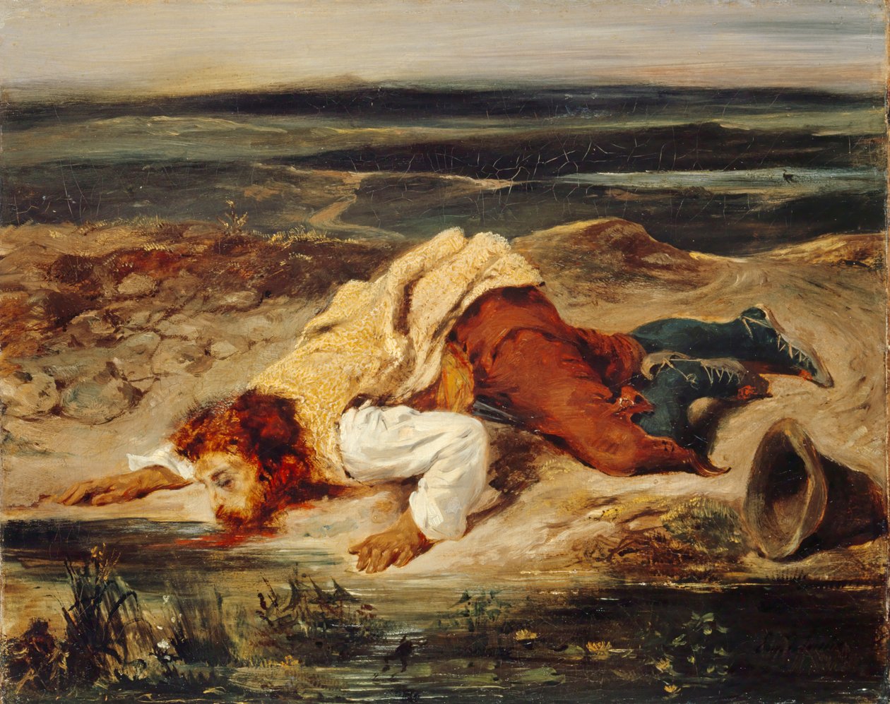 Sårad Brigand (romersk herde), c.1825 av Ferdinand Victor Eugene Delacroix