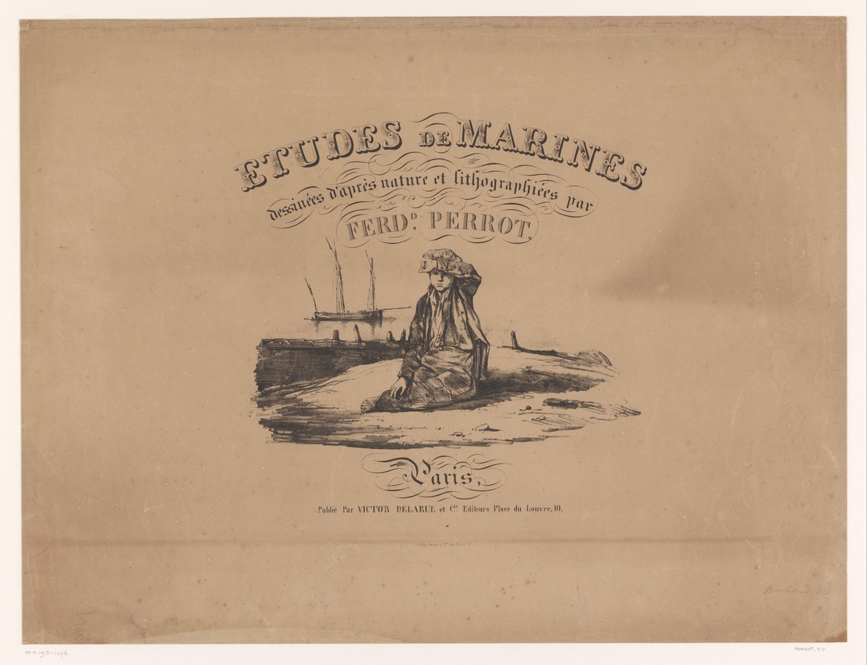 Omslag för utskrifter av studier av fartyg Studier av fartyg (serietitel) Etudes de marines, designs d