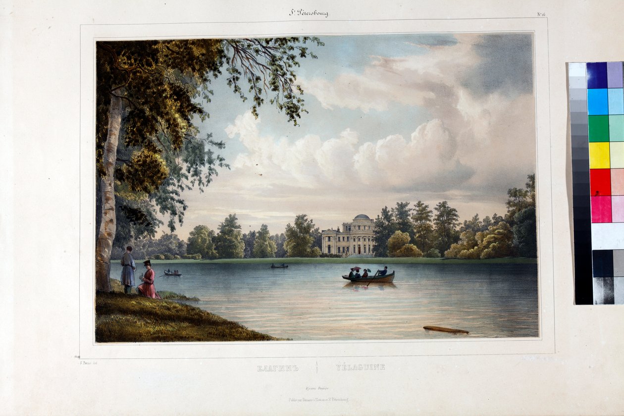 Yelagin-palatset (palais Elaguine) i Sankt Petersburg par Perrot, Ferdinand Victor (1808-1841) av Ferdinand Victor Perrot