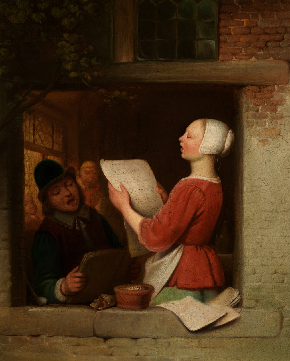 The Singers (olja på duk) av Ferdinand de Braekeleer
