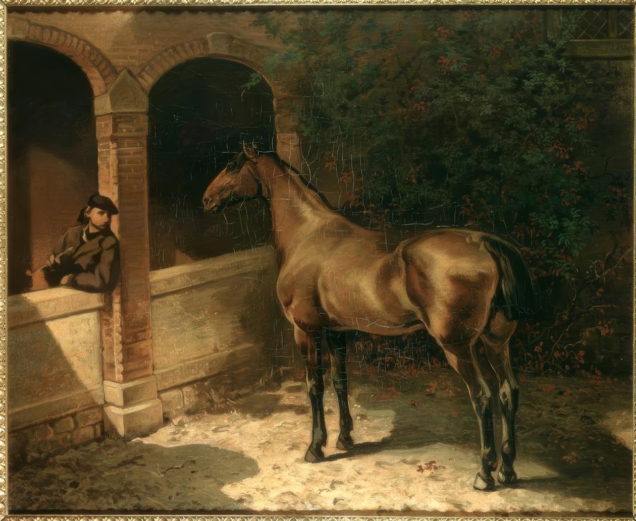 Häst och rökare av Louis Ferdinand von Rayski
