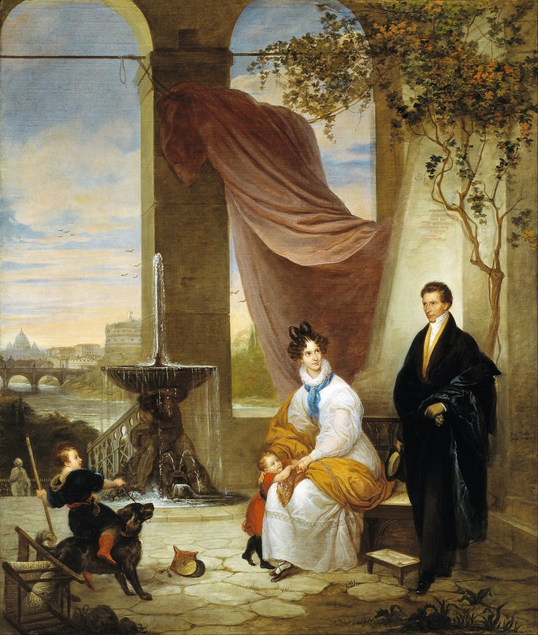 Charles Izard Manigault och hans familj i Rom av Ferdinando Cavalleri