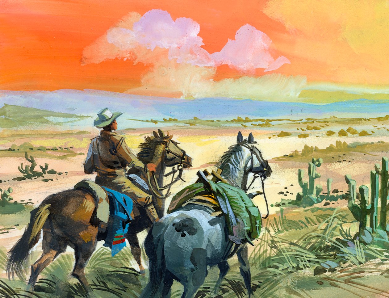 Tschiffely i ökenlandskapet i Santiago de Estero av Ferdinando Tacconi