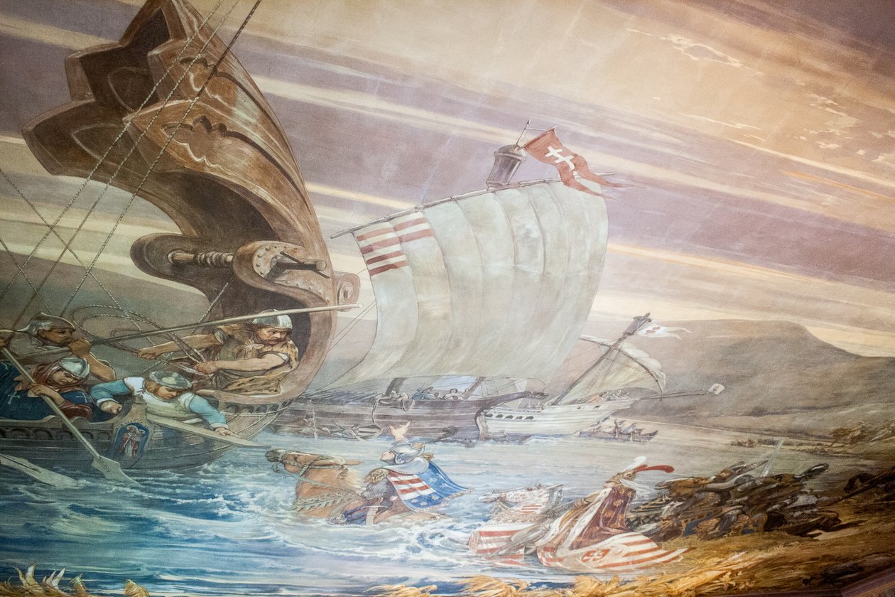  Titusz Vay saves the king Sigismund of Hungary in the Battle of NicopolisnMagyar: Vay Titusz megmenti Zsigmond kiraly eletet a nikapolyi csatabann av Ferenc Lohr