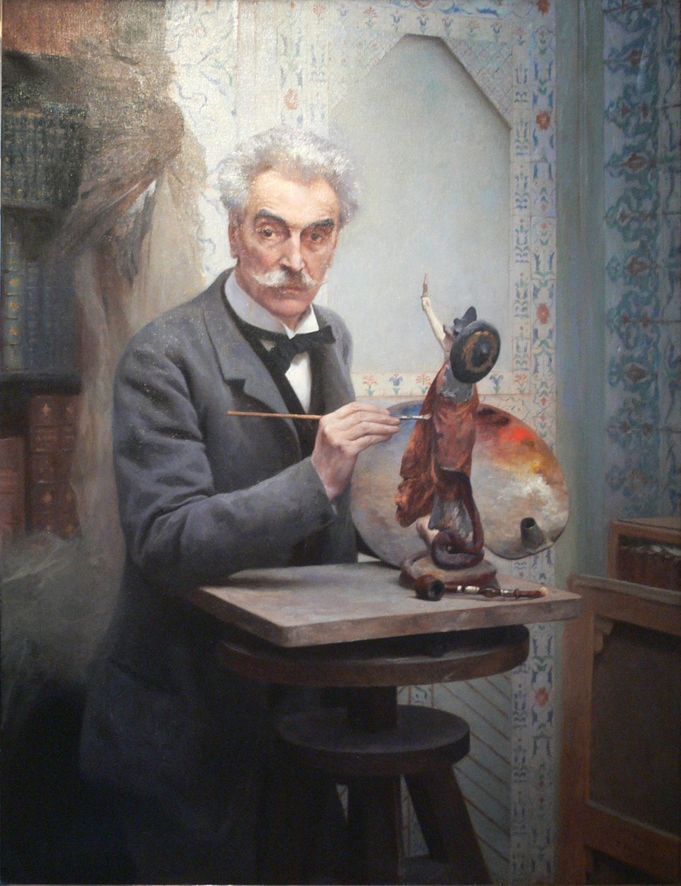 Sculptor working. Gerome in his workshop av Fernand Cormon