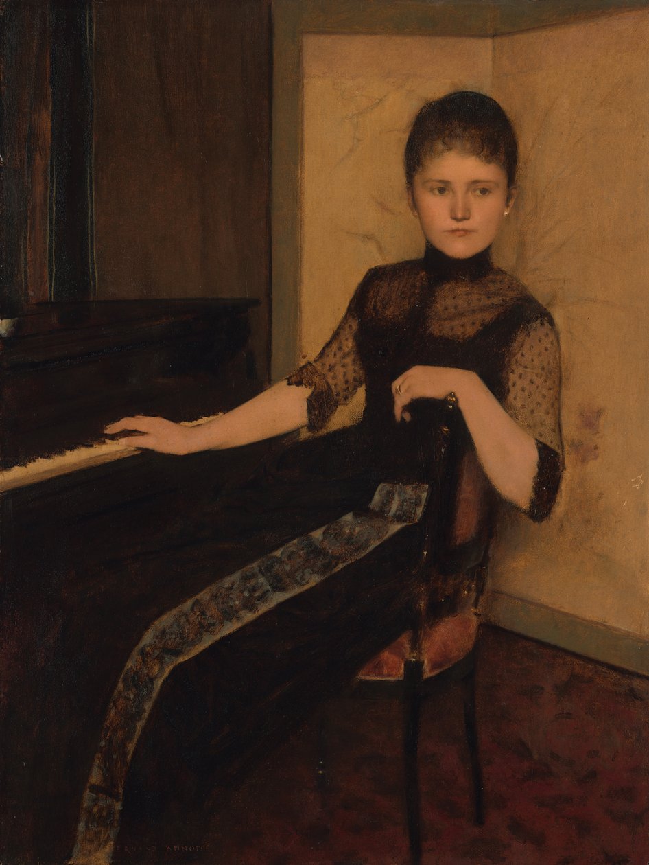 Portret van jonkvrouwe Maria Francisca Louisa Dommer van Poldersveldt av Fernand Khnopff