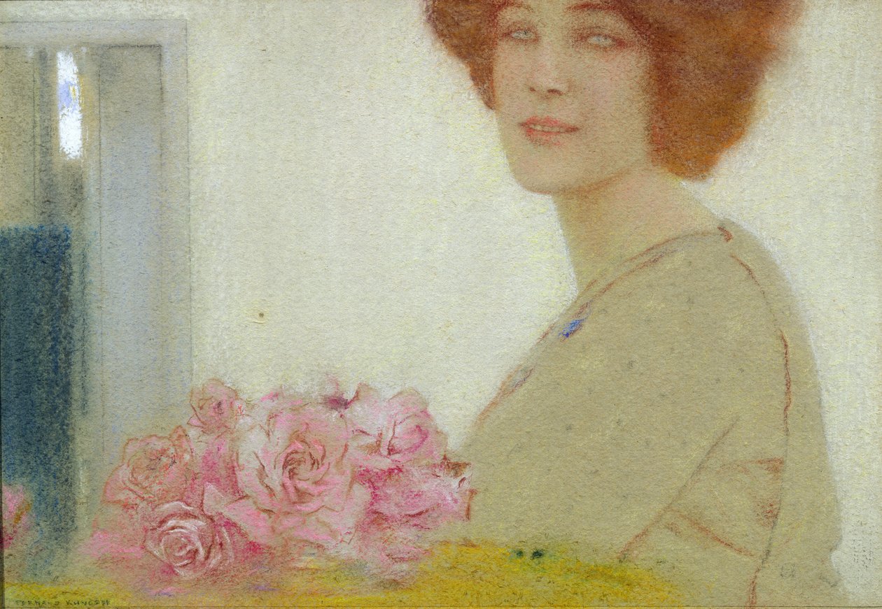 Roses, 1912 (pastell på papper) av Fernand Khnopff