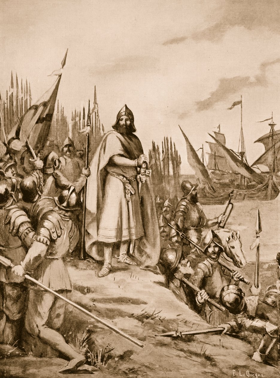 Erik den helige landar på Finlands kust, 1157 av Fernand Le Quesne