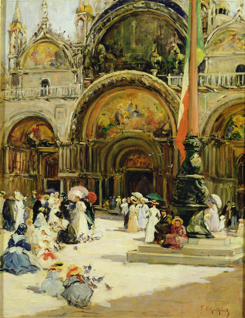 Basilikan San Marco, Venedig av Fernand Legout Gerard