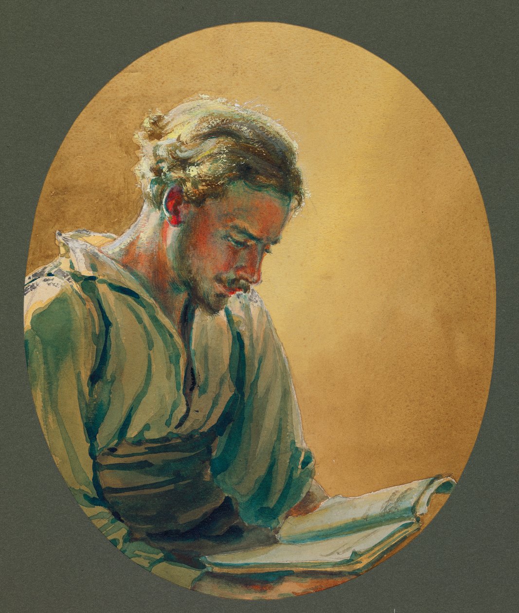 En ung man läser i Gustrow av Fernand Barbier