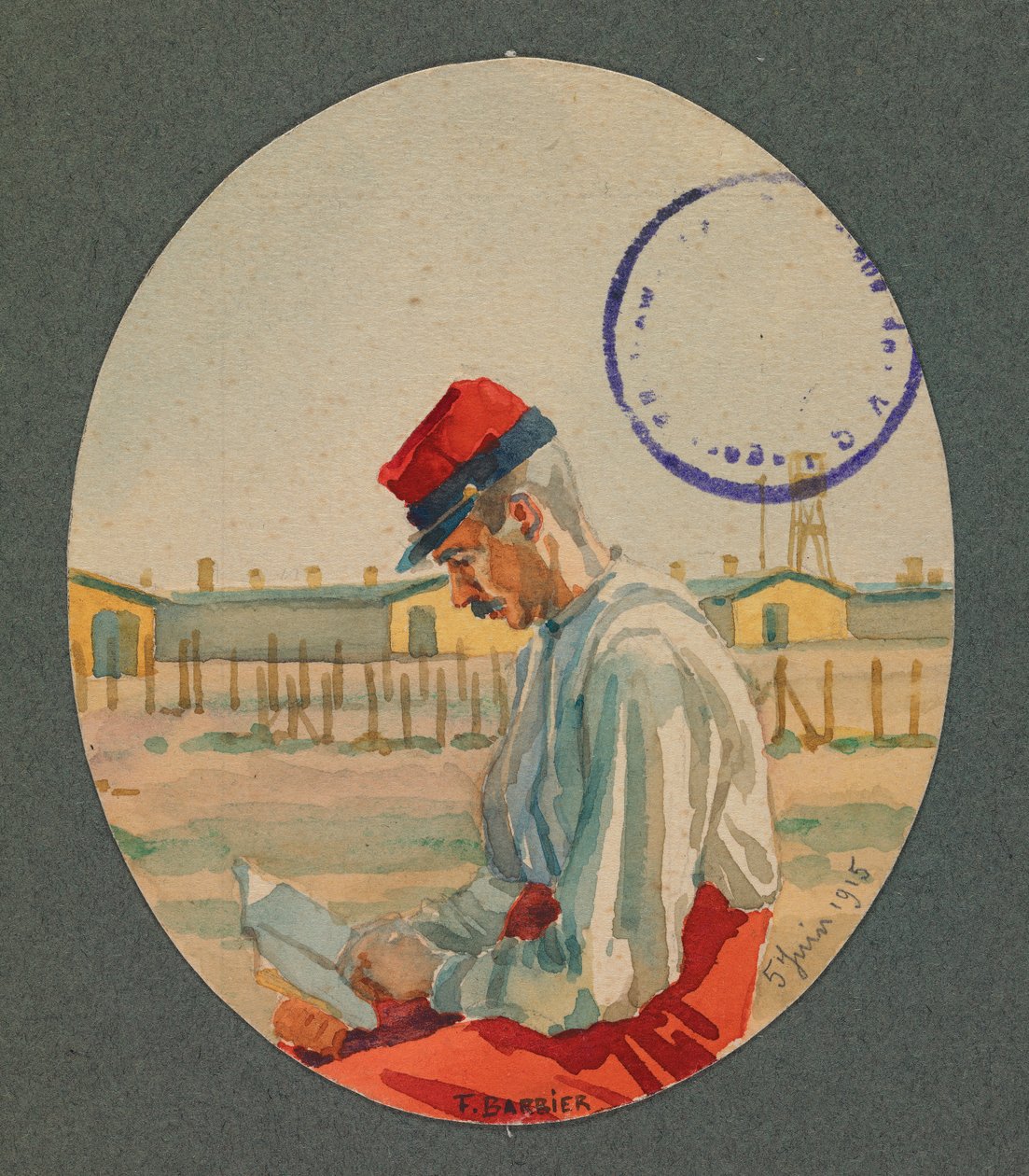Min vän Simonet, en fånge som läser i Gustrow av Fernand Barbier