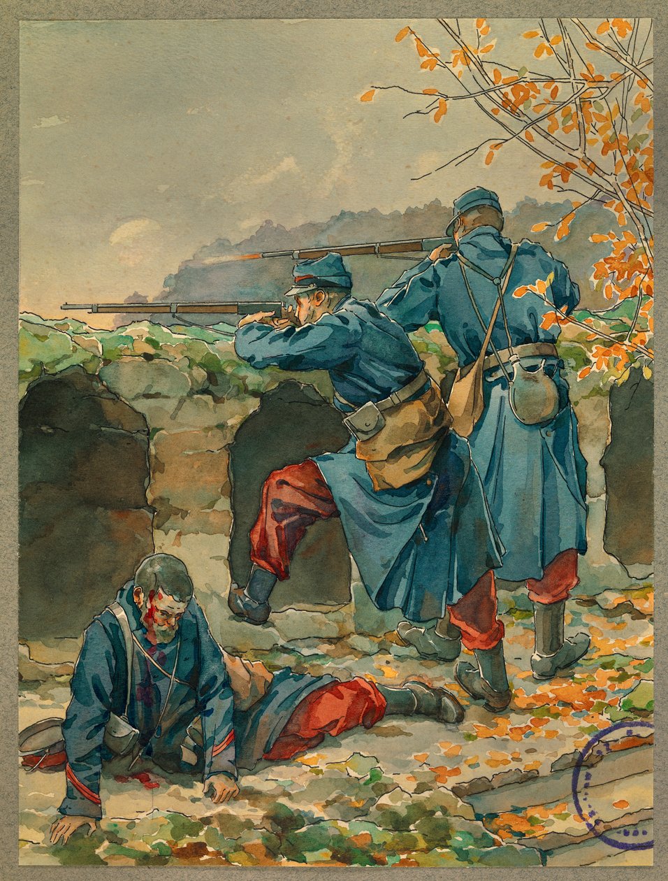 Morgonen efter slaget vid Vailly, korpral Marges död av Fernand Barbier