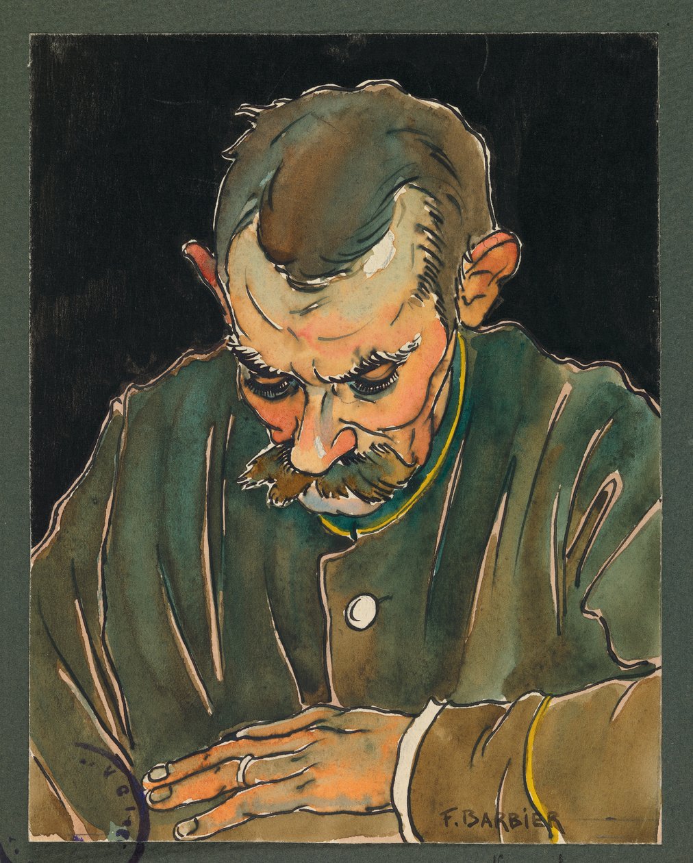 Phongeron läser sin frus brev, Gustrow av Fernand Barbier