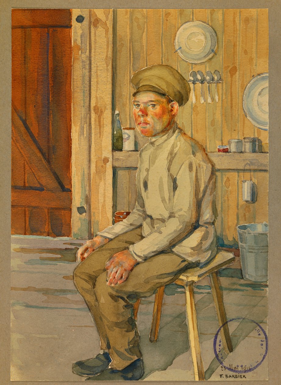 Porträtt av den ryske fången Dimitri,Gustrow av Fernand Barbier