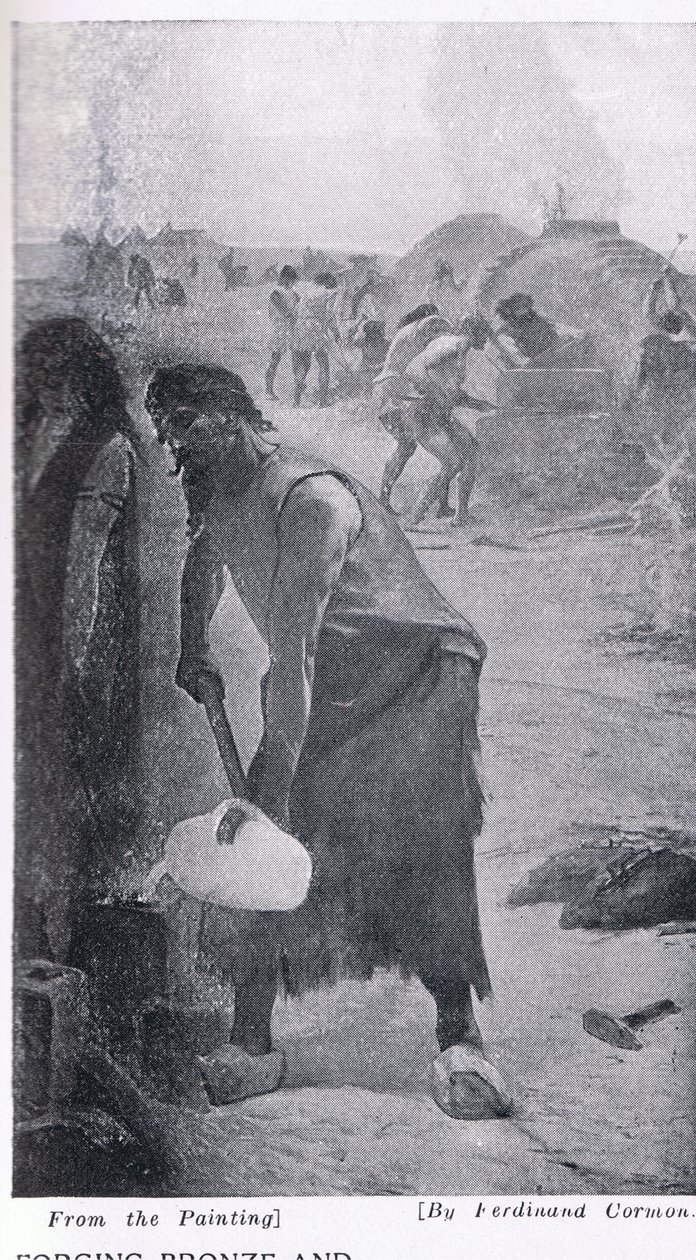 Smide av brons och järn, illustration från Hutchinson