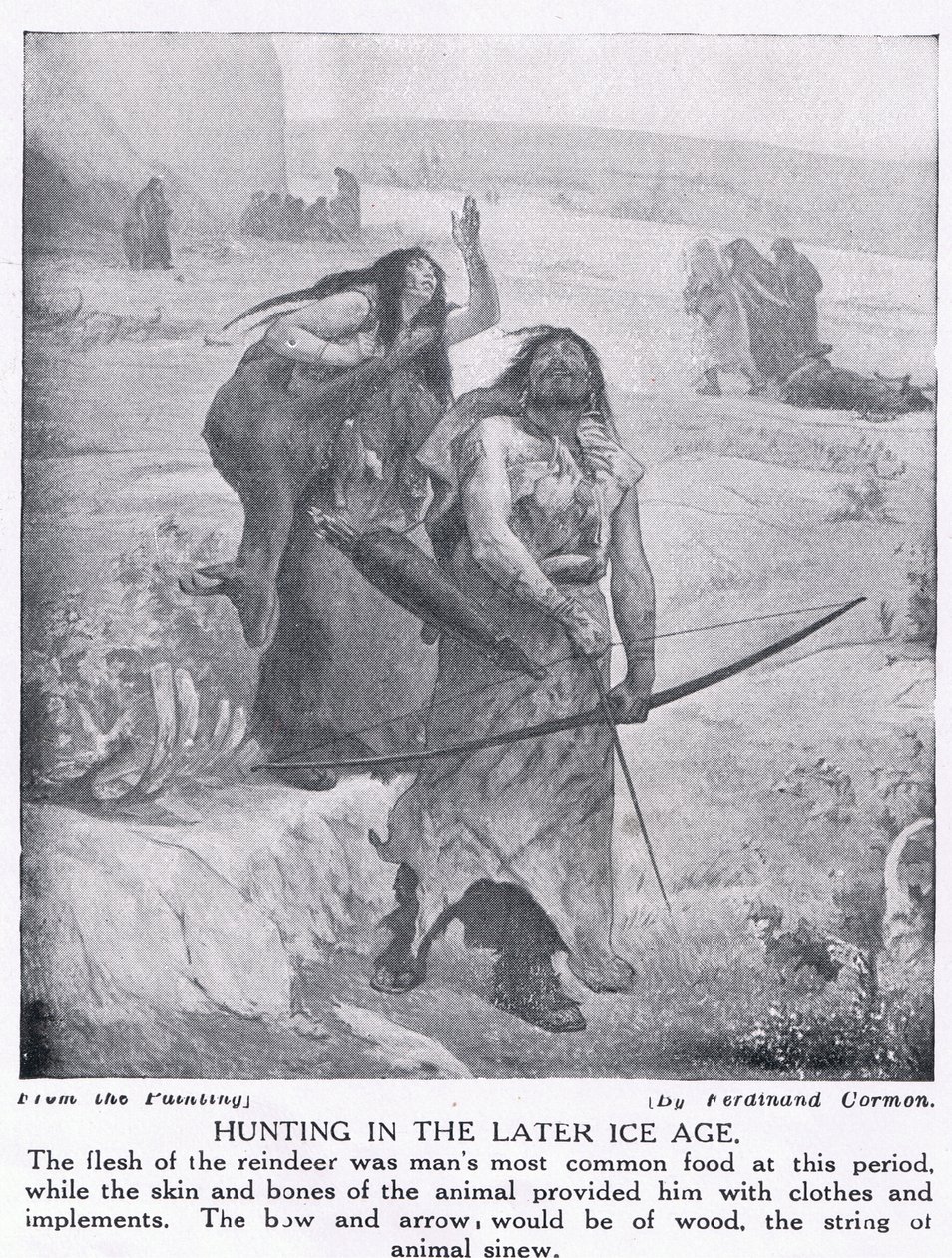 Jakt under den senare istiden, illustration från "Hutchinson