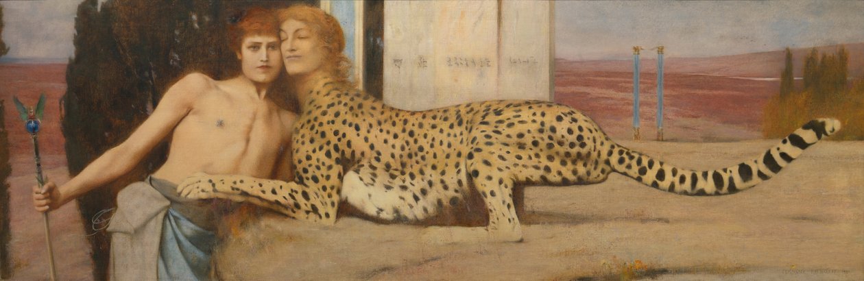 Smekningar, 1896 av Fernand Khnopff