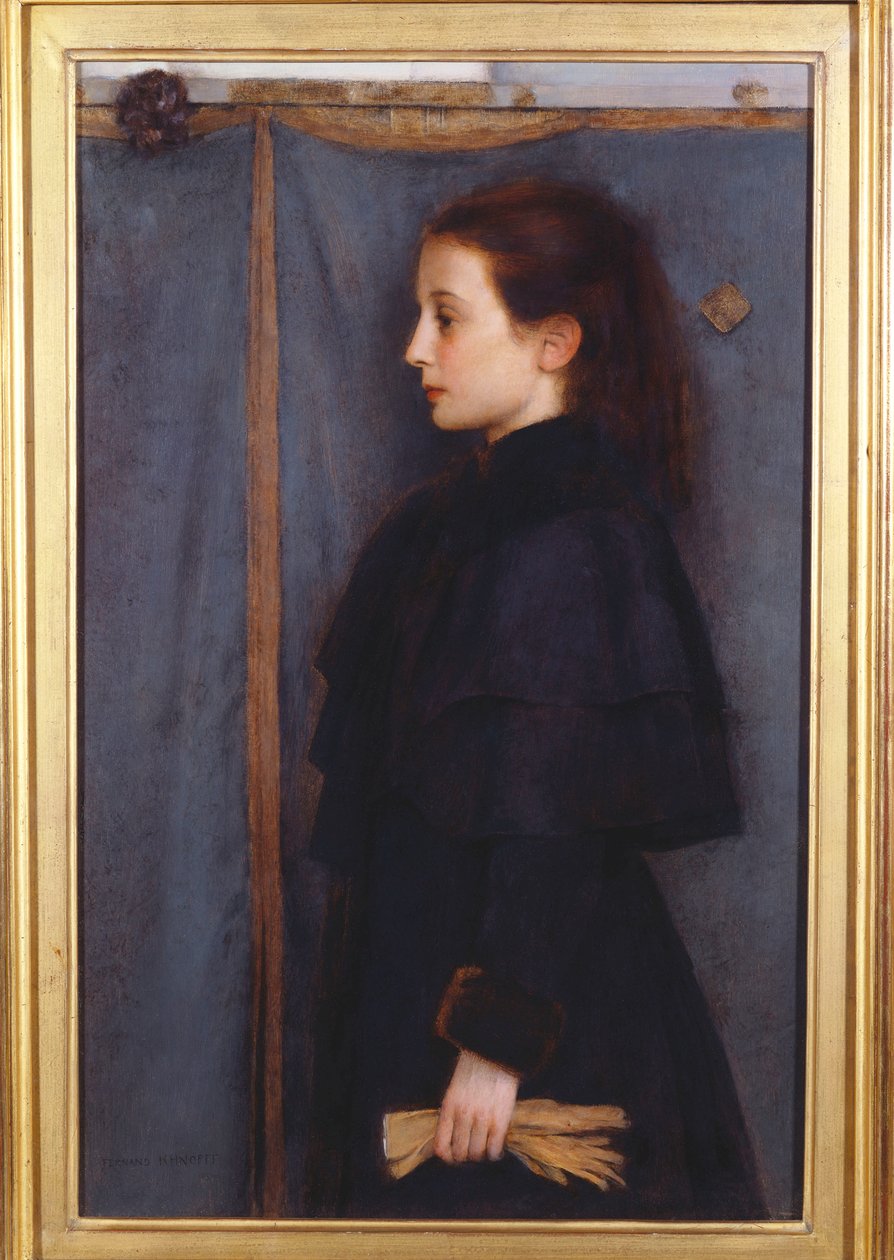 Porträtt av Jeanne de Bauer, 1890 av Fernand Khnopff