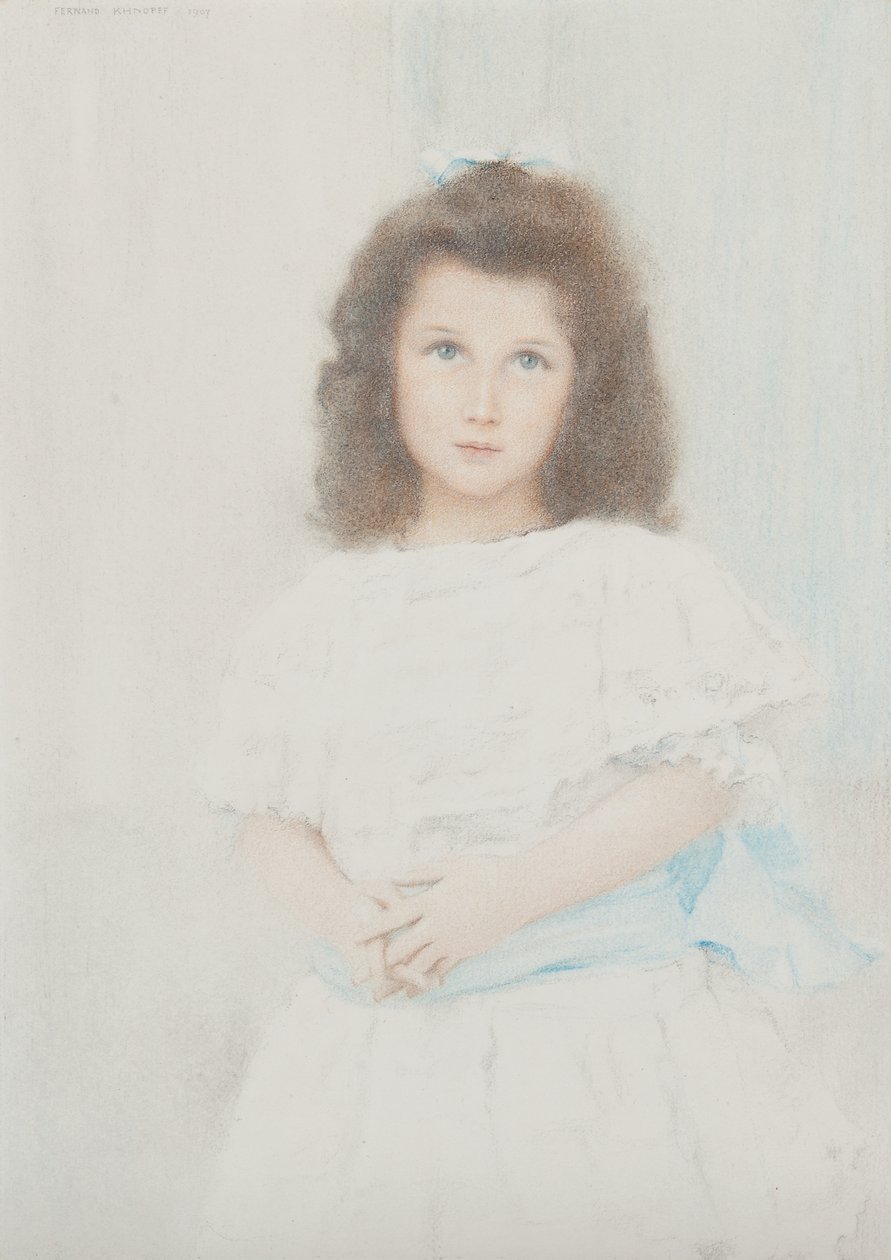 Porträtt av en Renée Lambert de Rothschild, dotter till grundaren av Lambert Bank, 1907 av Fernand Khnopff
