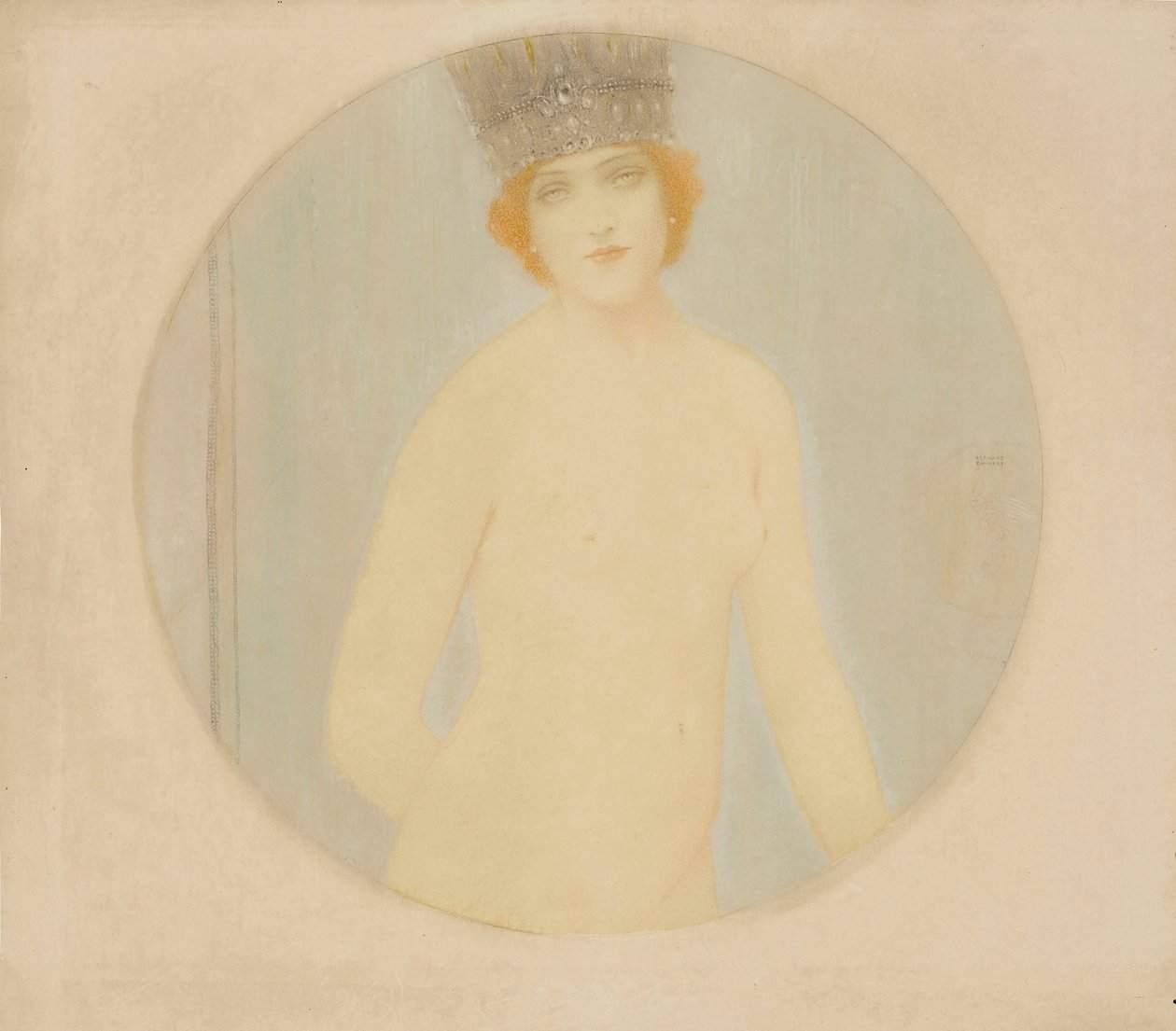 Naken drottning, ca. 1910. av Fernand Khnopff