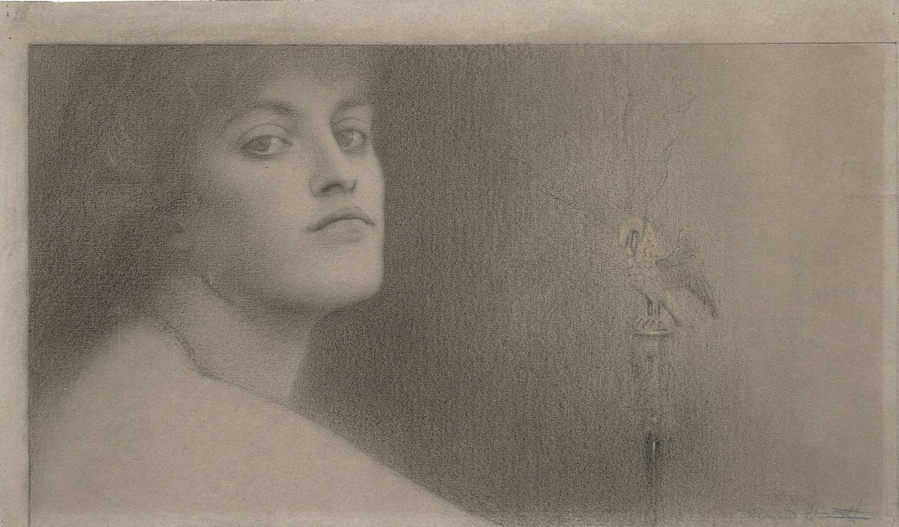 Studie för lOffrande The Offering, 1891 av Fernand Khnopff