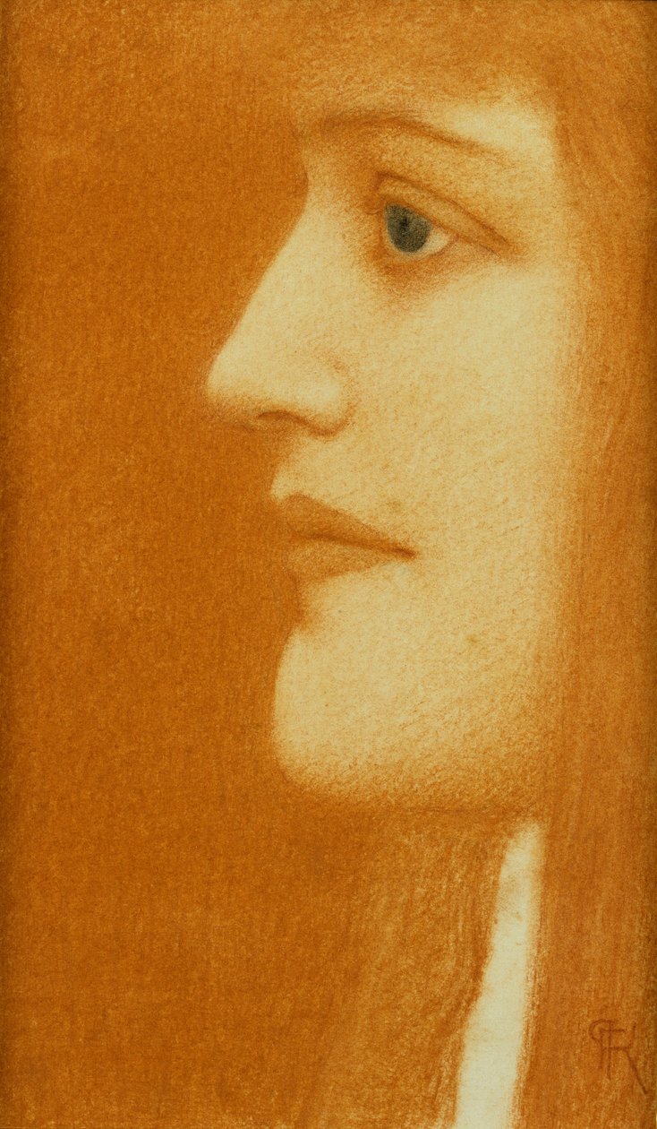 Studie av en kvinna i profil, 1910 av Fernand Khnopff