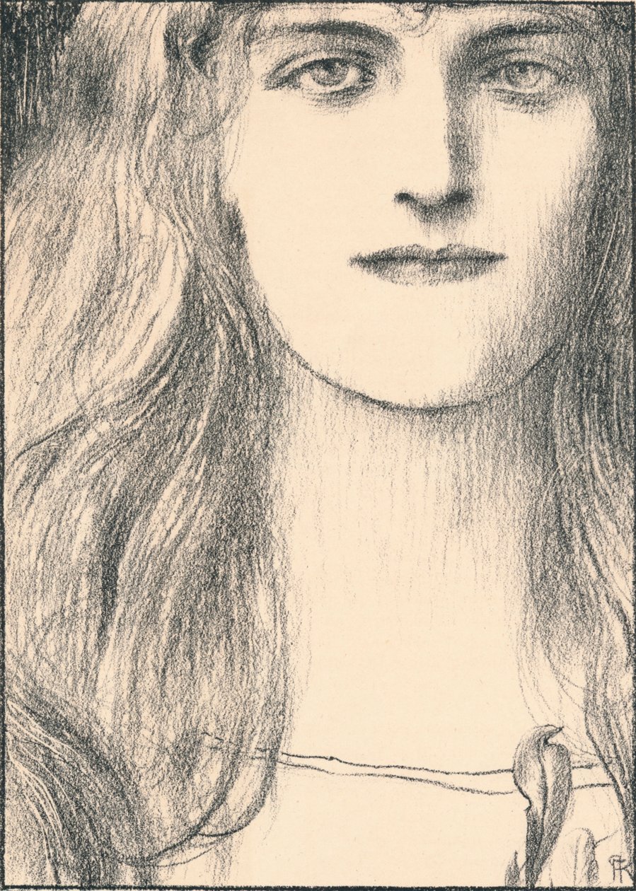 Ett ansiktshuvud, 1898 av Fernand Khnopff