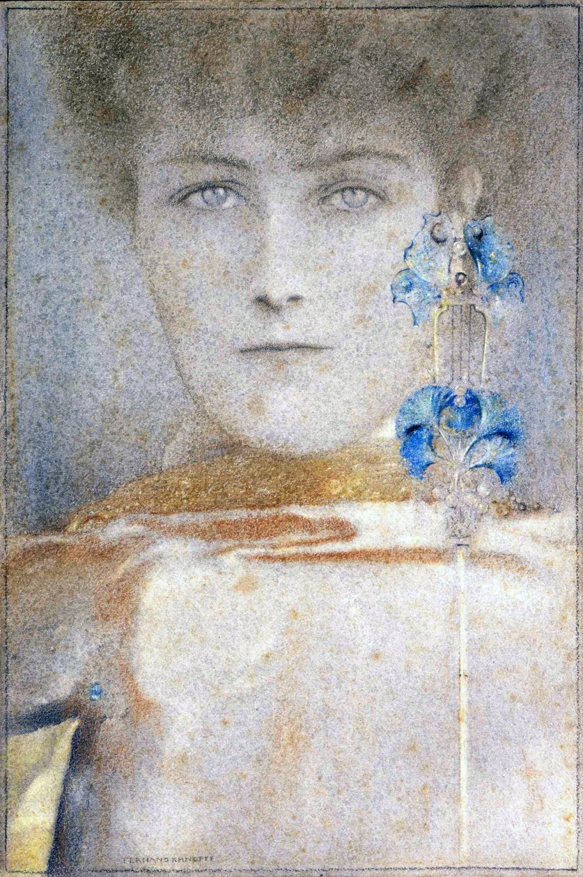 Vit mask av Fernand Khnopff (1858-1921) av Fernand Khnopff