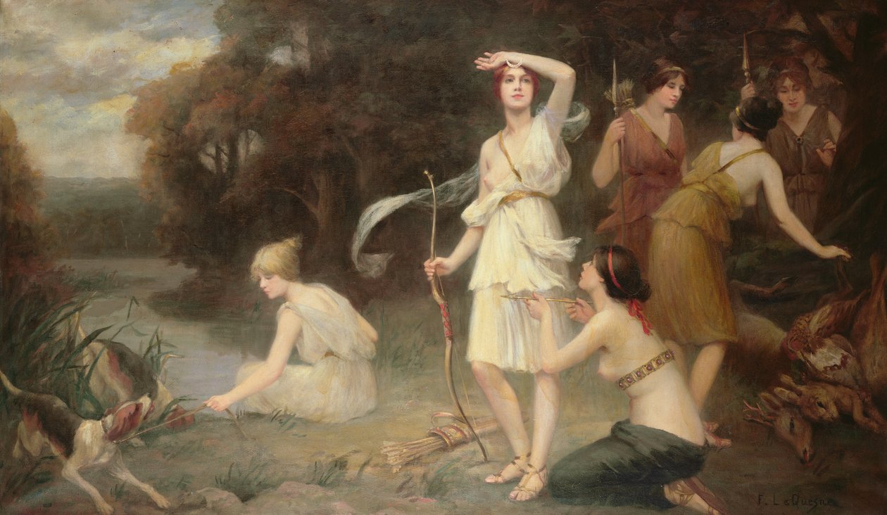 Diana och hennes handjungfrur av Fernand Le Quesne