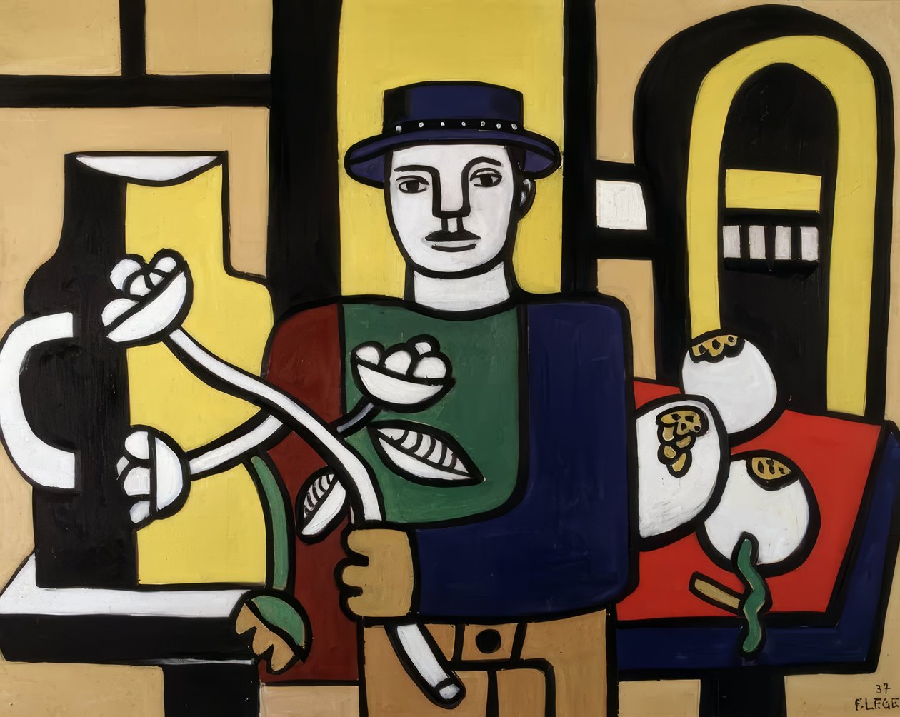 Mannen med den blå hatten av Fernand Leger