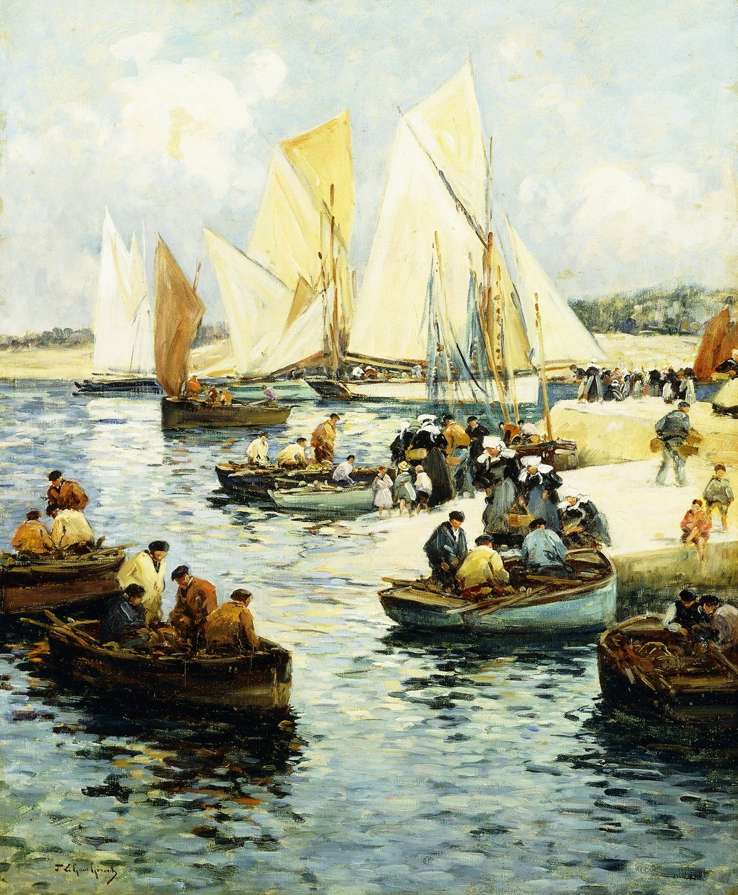 Fiskarnas återkomst till Concarneau, av Fernand Legout Gerard