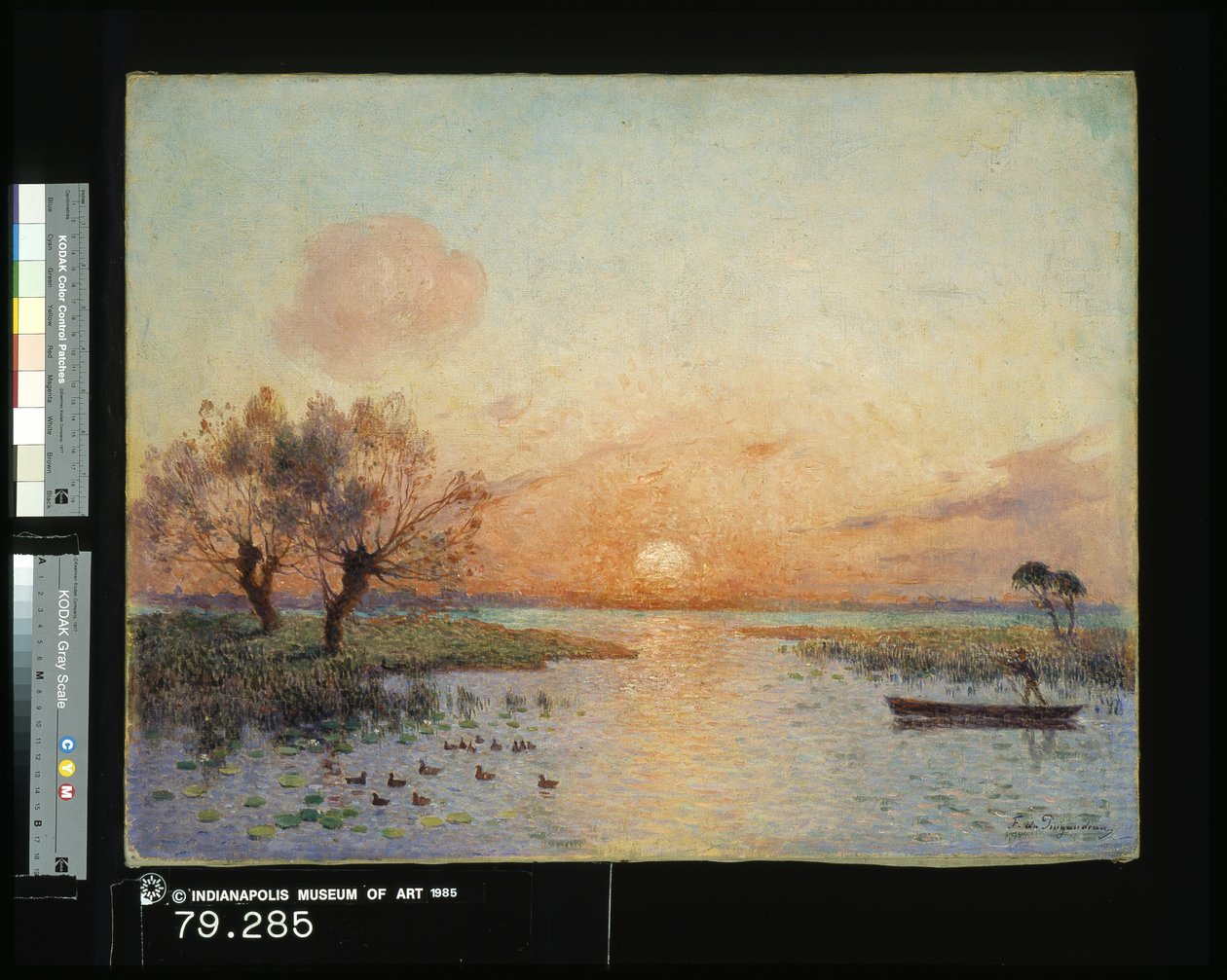 Dammen vid solnedgången (La Mare Au Coucher Du Soleil) (olja på duk) av Fernand Loyen du Puigaudeau